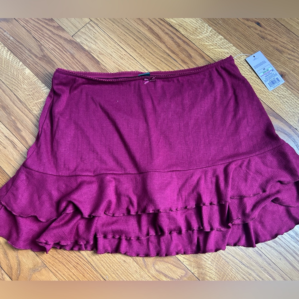 Burgundy Ruffle Skort